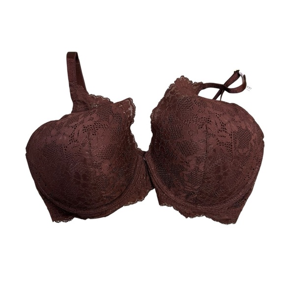 NWT Victoria’s Secret lightly lined burgundy lace full coverage bra size 36DDD - Picture 2 of 6